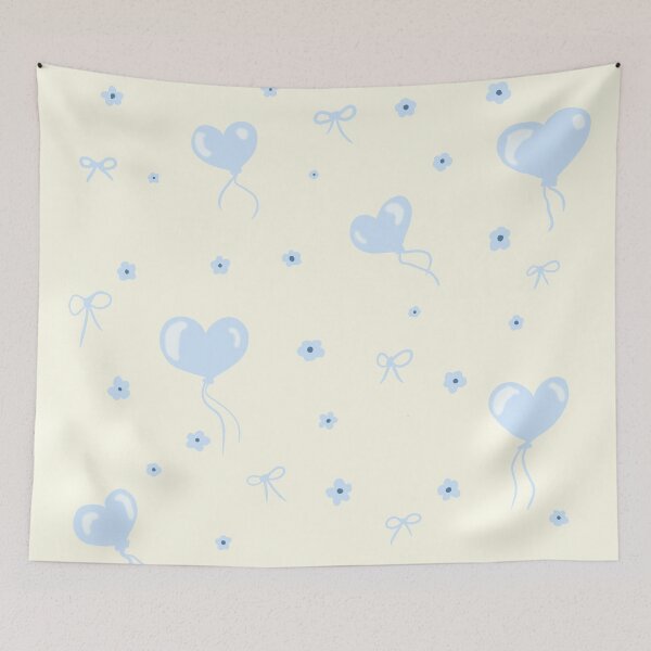 Item preview, Cute Pastel Blue Heart Balloons and Bows Seamless Pattern designed and sold by DreamerX.
