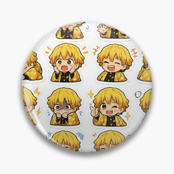 Item preview, Zenitsu Chibi Anime Sticker Expressions designed and sold by InspireArtI.