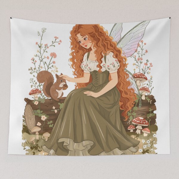 Item preview, Whimsical Forest Fairy with Squirrel designed and sold by Iqrapixels.