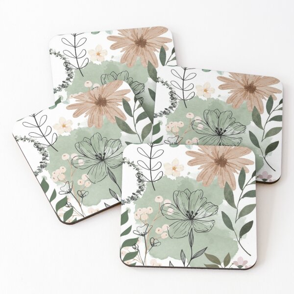 Item preview, Boho Sage Green Floral Botanical Pattern designed and sold by NNCollection.