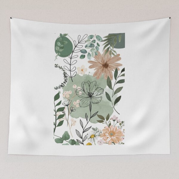 Item preview, Boho Sage Green Floral Botanical Pattern designed and sold by NNCollection.