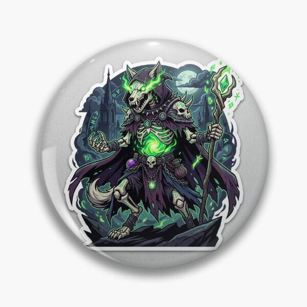 Item preview, Undead Wolf Necromancer Sorcerer Dark Anime Sticker Illustration Gothic Halloween designed and sold by uegi.