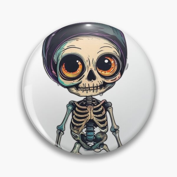 Item preview, Kawaii Vintage Skeleton Goth in Whimsical Cartoon Style designed and sold by Shadow-Stone.