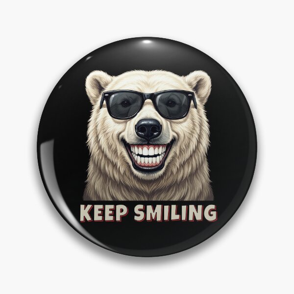 Item preview, Keep Smiling Funny Polar Bear Sunglasses Retro Graphic designed and sold by DigitalArtx-com.