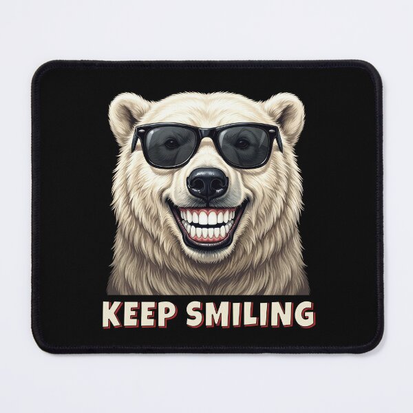 Item preview, Keep Smiling Funny Polar Bear Sunglasses Retro Graphic designed and sold by DigitalArtx-com.