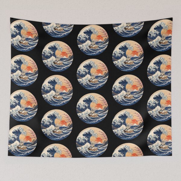 Item preview, Funny Lhasa Apso Captain Japanese Kanagawa Wave Japan Boat Mom Dad Kids designed and sold by FurryHavenPH.