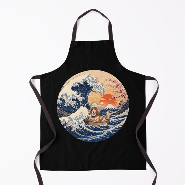 Item preview, Funny Long Haired Dachshund Captain Japanese Kanagawa Wave Japan Boat Mom Dad Kids designed and sold by FurryHavenPH.