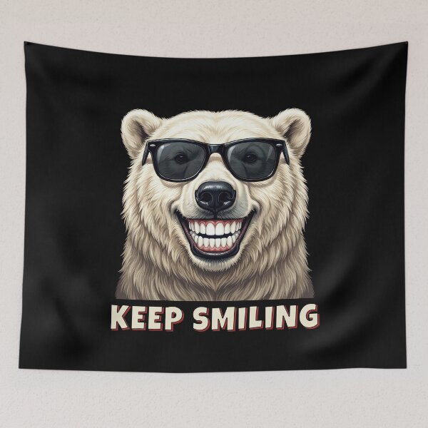Item preview, Keep Smiling Funny Polar Bear Sunglasses Retro Graphic designed and sold by DigitalArtx-com.