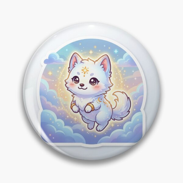 Item preview, Chibi Divine Wolf Pup Sticker Kawaii Anime designed and sold by uegi.