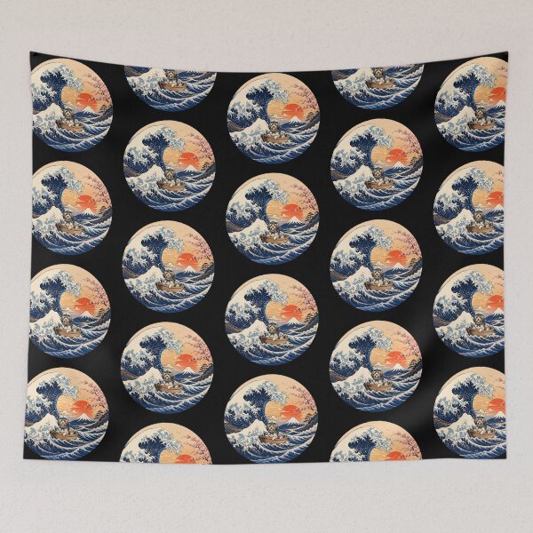 Item preview, Funny Lowchen Captain Japanese Kanagawa Wave Japan Boat Mom Dad Kids designed and sold by FurryHavenPH.