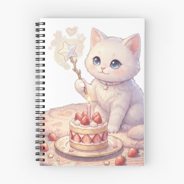 Item preview, Cute Magic Cat with Birthday Cake - Kawaii Kitten Sticker designed and sold by Fatomfatom.
