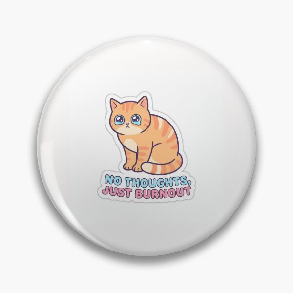 Item preview, No Thoughts Just Burnout Sad Orange Cat Sticker designed and sold by yanejoy.