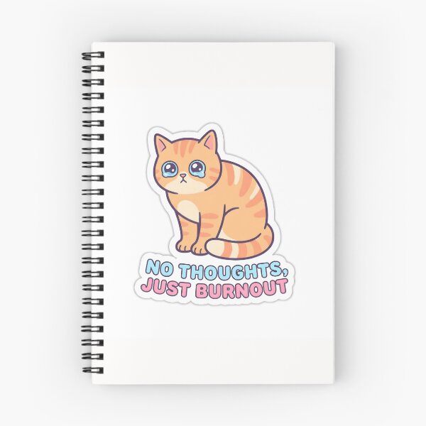 Item preview, No Thoughts Just Burnout Sad Orange Cat Sticker designed and sold by yanejoy.
