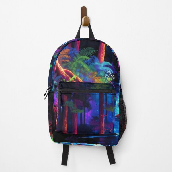 Item preview, Bioluminescent Mushroom Forest - Neon Abstract Landscape Art designed and sold by Nexus Space.