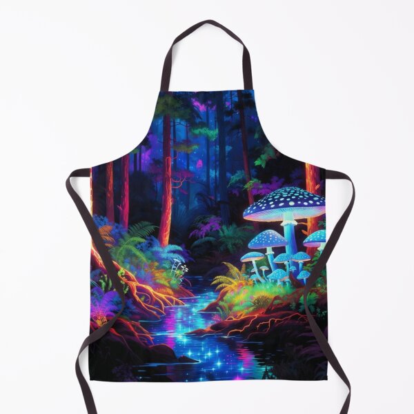 Item preview, Bioluminescent Mushroom Forest - Neon Abstract Landscape Art designed and sold by Nexus Space.