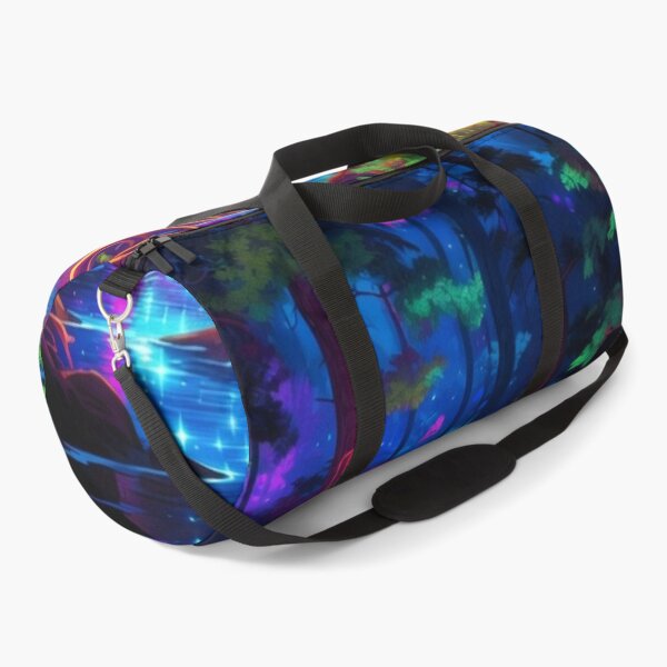 Item preview, Bioluminescent Mushroom Forest - Neon Abstract Landscape Art designed and sold by Nexus Space.