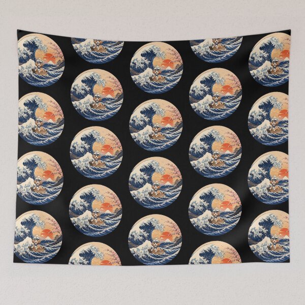 Item preview, Funny Maltipoo Captain Japanese Kanagawa Wave Japan Boat Mom Dad Kids designed and sold by FurryHavenPH.