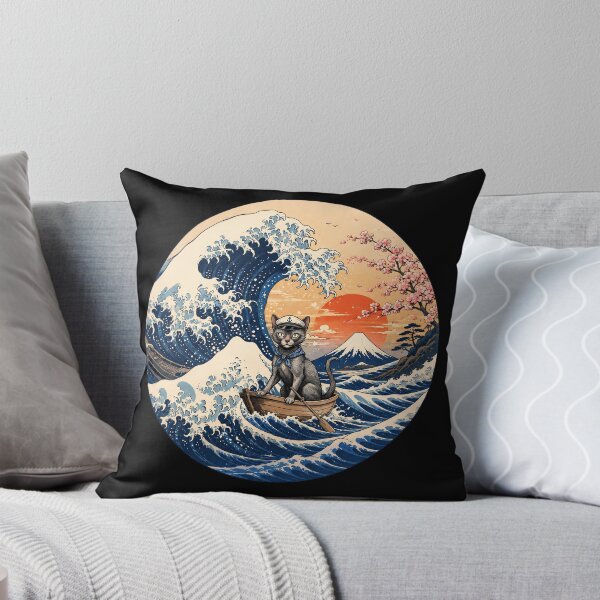 Item preview, Funny Lykoi Cat Captain Japanese Kanagawa Wave Japan Boat Mom Dad Kids designed and sold by FurryHavenPH.