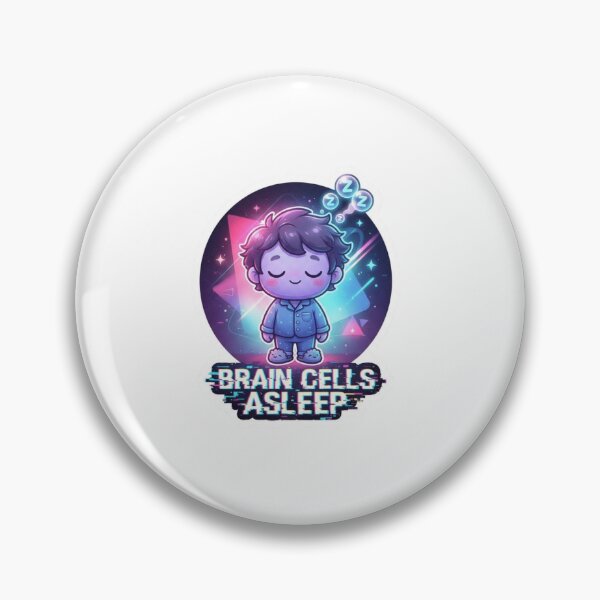 Item preview, Brain Cells Asleep Funny Sticker designed and sold by Imaginarium of Chaos falcon88 .