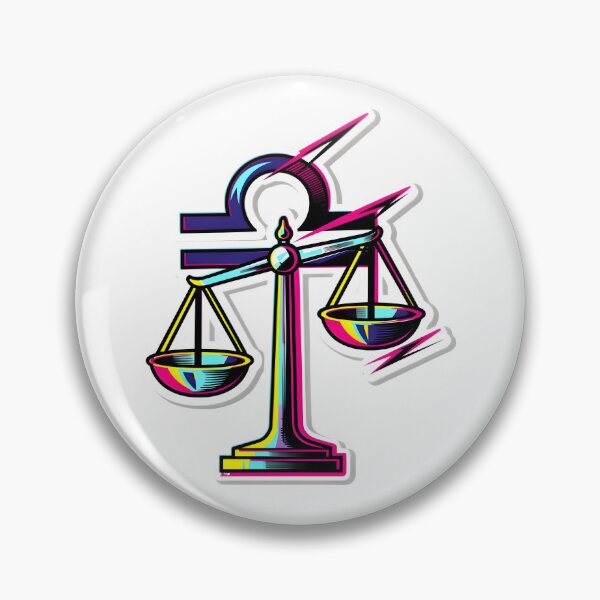 Item preview, Libra Balance Scales Neon Bold Pop Art Zodiac Sticker designed and sold by Zodiac Celestial Art.