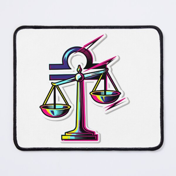 Item preview, Libra Balance Scales Neon Bold Pop Art Zodiac Sticker designed and sold by Zodiac Celestial Art.