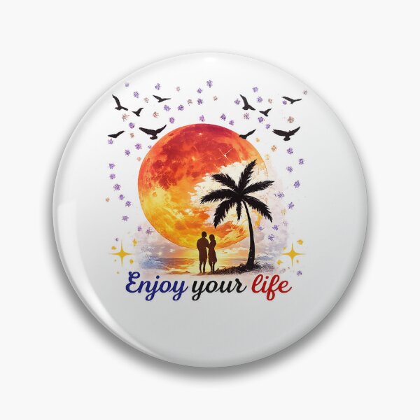 Item preview, Sunset Paradise Couple Silhouette | Enjoy Life Tropical Beach Aesthetic designed and sold by CreativeNest Prints.