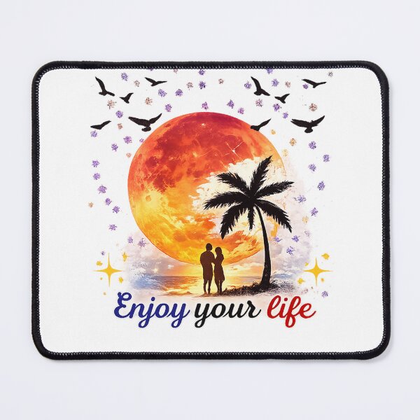Item preview, Sunset Paradise Couple Silhouette | Enjoy Life Tropical Beach Aesthetic designed and sold by CreativeNest Prints.