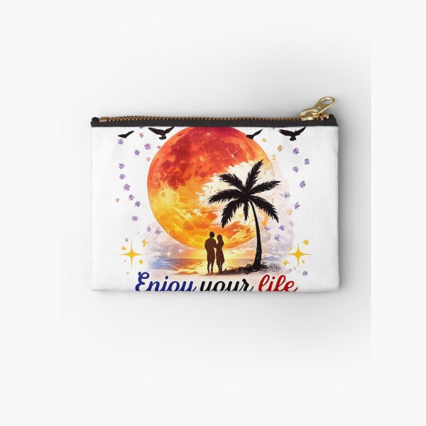 Item preview, Sunset Paradise Couple Silhouette | Enjoy Life Tropical Beach Aesthetic designed and sold by CreativeNest Prints.
