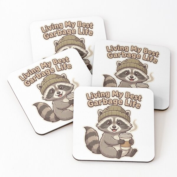 Item preview, Living My Best Garbage Life Funny Raccoon Coffee Vintage T-Shirt Design designed and sold by Evv_u.