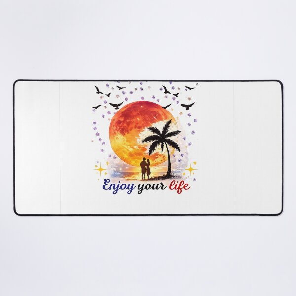 Item preview, Sunset Paradise Couple Silhouette | Enjoy Life Tropical Beach Aesthetic designed and sold by CreativeNest Prints.