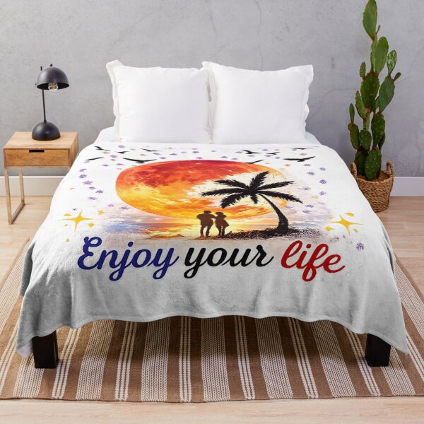 Item preview, Sunset Paradise Couple Silhouette | Enjoy Life Tropical Beach Aesthetic designed and sold by CreativeNest Prints.