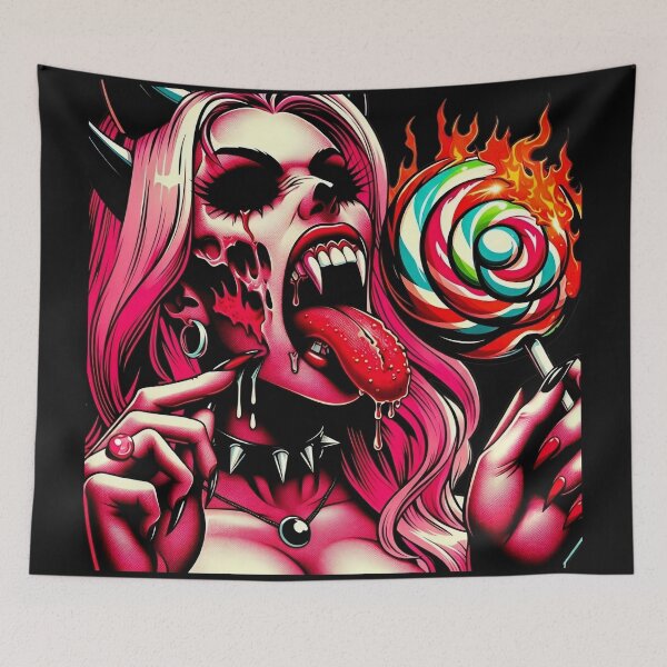 Item preview, Burning Demon Licking Candy Pop designed and sold by Voodoo Store Paranormal Collections.