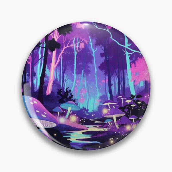Artikelvorschau, Neon Magic Mushroom Forest – Pastellfarbene Synthwave-Landschaft entworfen und verkauft von Nexus Space.