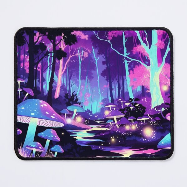 Item preview, Neon Magic Mushroom Forest - Pastel Synthwave Landscape designed and sold by Nexus Space.
