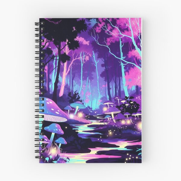 Item preview, Neon Magic Mushroom Forest - Pastel Synthwave Landscape designed and sold by Nexus Space.