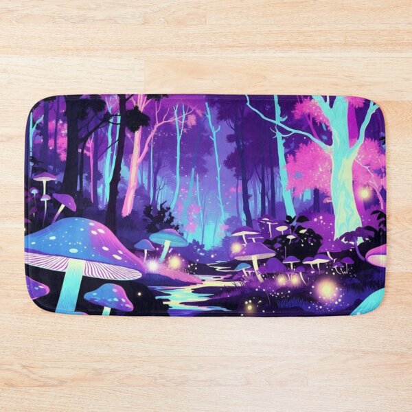 Item preview, Neon Magic Mushroom Forest - Pastel Synthwave Landscape designed and sold by Nexus Space.