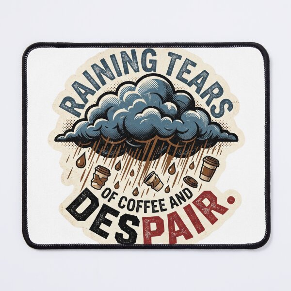 Item preview, Raining Tears of Coffee and Despair - Retro Ironic Typography designed and sold by 0Zetgest.
