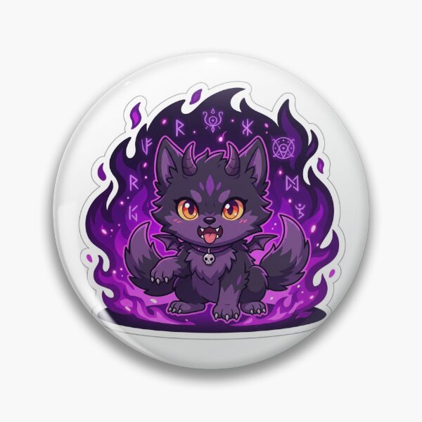 Item preview, Cute Demonic Wolf Pup Sticker Anime Chibi Style Dark Fantasy Creature designed and sold by uegi.