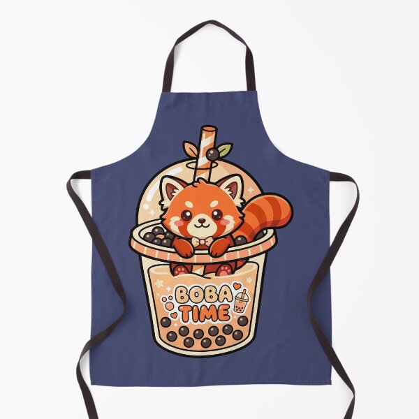 Item preview, Kawaii Red Panda Sipping Boba Tea Cup designed and sold by AbderraimArt.