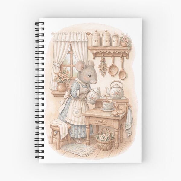 Item preview, Cottagecore Mouse Having Tea designed and sold by WHConwayDesigns.