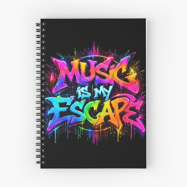 Item preview, Music Is My Escape – Neon Graffiti Quote designed and sold by RH Design Lab.