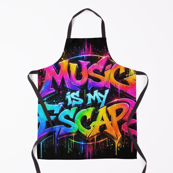 Item preview, Music Is My Escape – Neon Graffiti Quote designed and sold by RH Design Lab.
