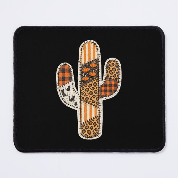 Item preview, Halloween Patchwork Cactus - Spooky Southwest Quilt Art designed and sold by SpookyShadesLab.