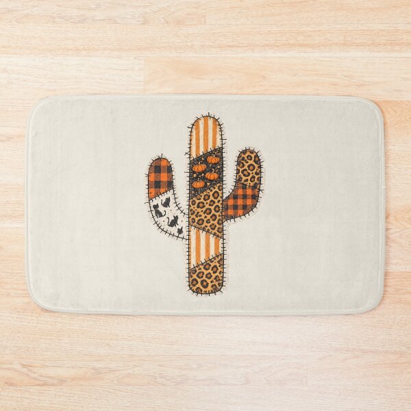 Item preview, Halloween Patchwork Cactus - Spooky Southwest Quilt Art designed and sold by SpookyShadesLab.