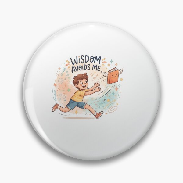 Item preview, Wisdom Avoids Me Cartoon Sticker designed and sold by Imaginarium of Chaos falcon88 .