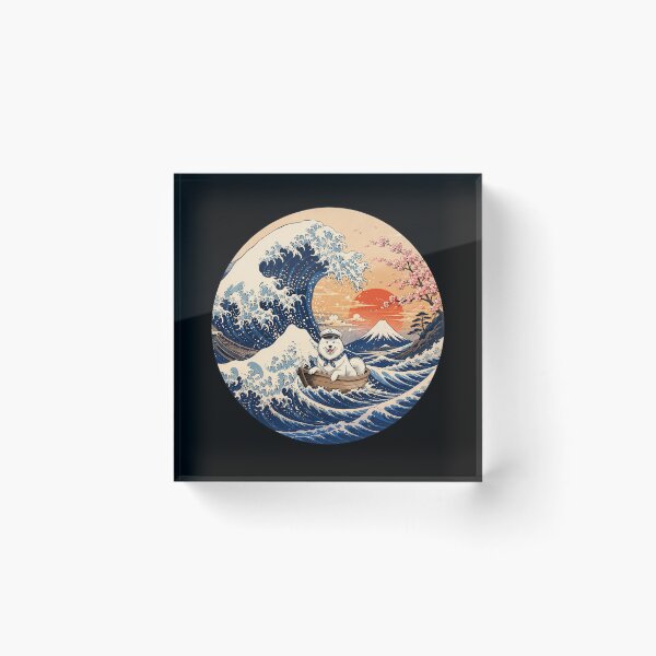 Item preview, Funny Samoyed Captain Japanese Kanagawa Wave Japan Boat Mom Dad Kids designed and sold by FurryHavenPH.
