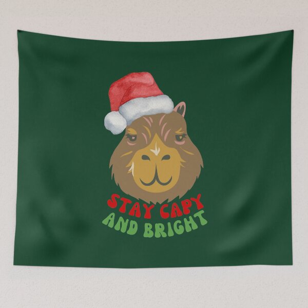 Item preview, Stay Capy And Bright Christmas Capybara designed and sold by glowvim.