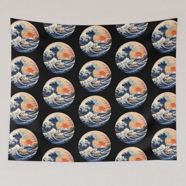 Item preview, Funny Samoyed Captain Japanese Kanagawa Wave Japan Boat Mom Dad Kids designed and sold by FurryHavenPH.