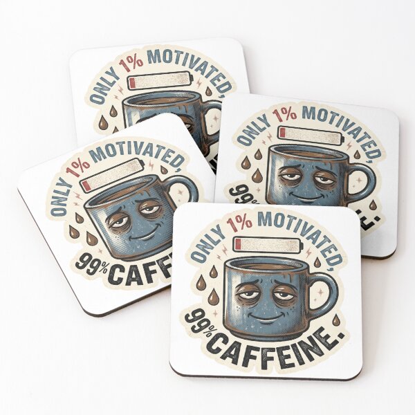 Item preview, 1% Motivated 99% Caffeine - Tired Coffee Mug Vintage Art designed and sold by 0Zetgest.