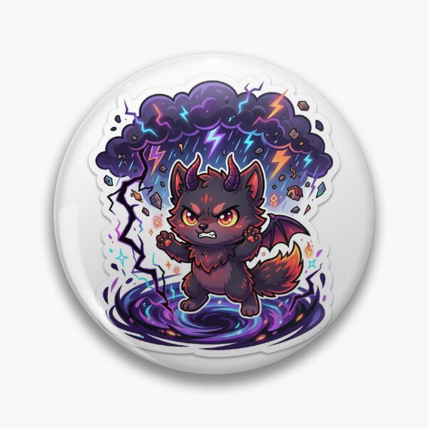 Item preview, Chibi Demon Wolf Pup Sticker Cute Kawaii Anime Art designed and sold by uegi.